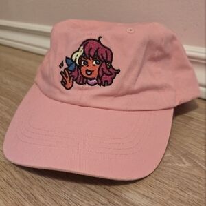 🌈Japanese Pink Baseball Ballcap Hat With Cute Embroidered Front Adjustable Back